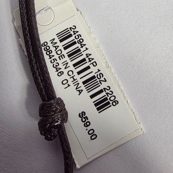 J Jill Tri Strand Wooden Bead and Brass Bohemian Statement Necklace - Picture 6 of 10